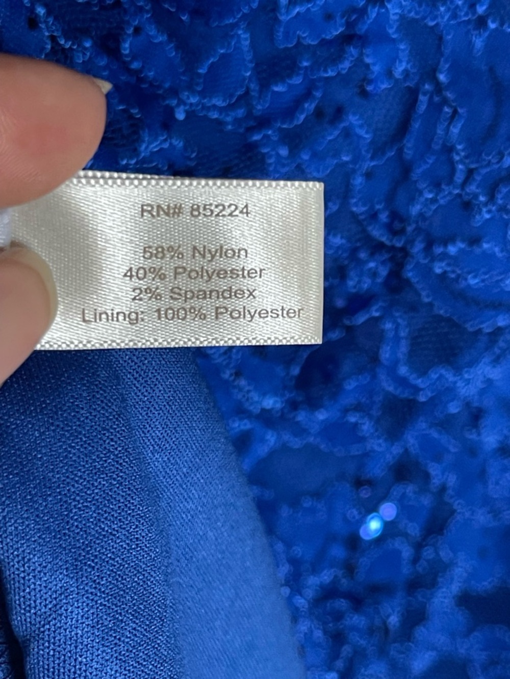 BOSTON PROPER | Royal Blue Lace Sequin Tank Top Sz XL - Picture 8 of 9